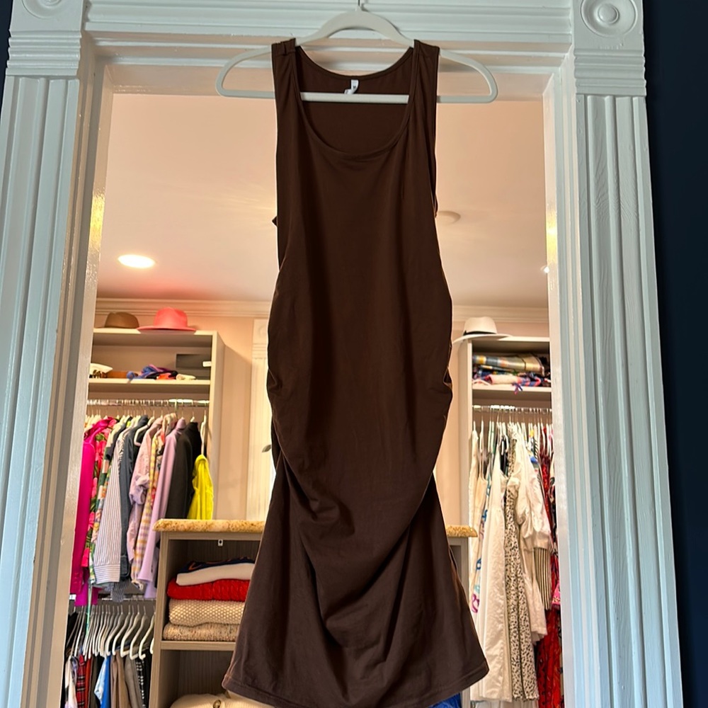 Brown bodycon dress